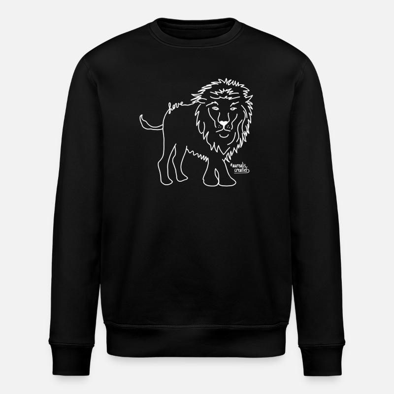 Löwe - Liebe Tiere - Stanley/Stella Unisex Bio-Sweatshirt ROLLER - Schwarz