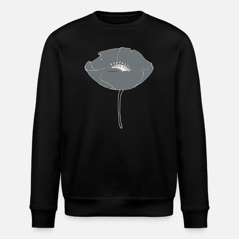 mohnblume grau - Stanley/Stella Unisex Bio-Sweatshirt ROLLER - Schwarz