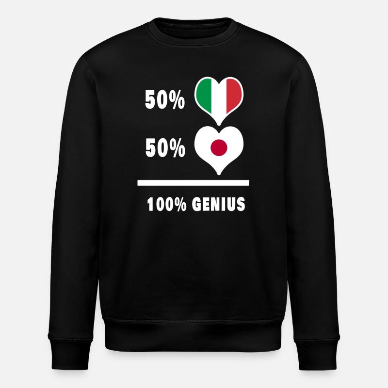 Italy and Japan genius / gift - Stanley/Stella ROLLER Unisex Organic Sweatshirt - black