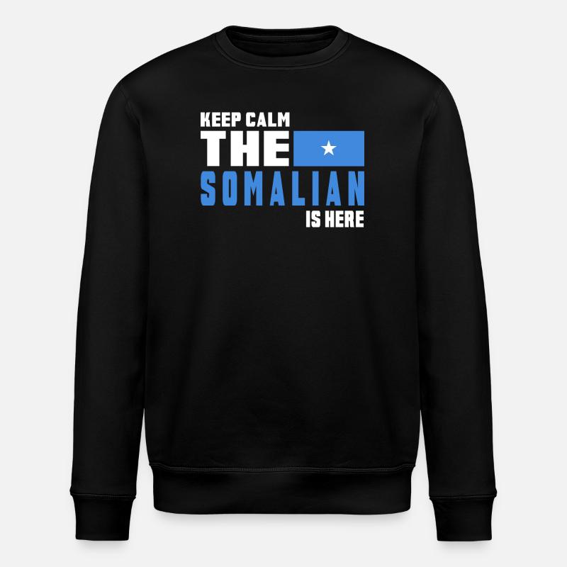 Keep calm Somalia flag design - Stanley/Stella ROLLER Unisex Organic Sweatshirt - black