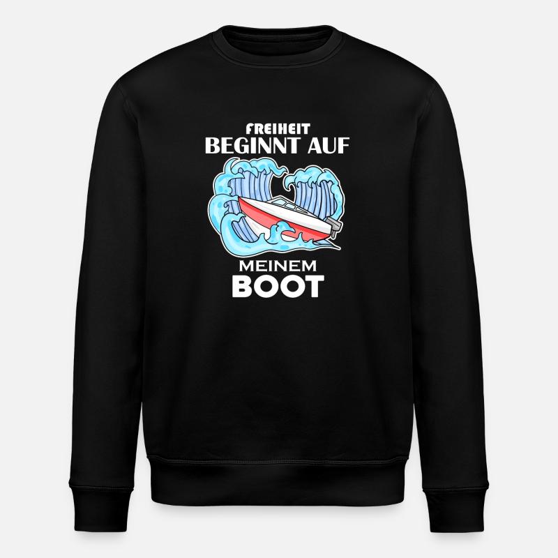 Motorboot Kapitän Boot Geschenk - Stanley/Stella Unisex Bio-Sweatshirt ROLLER - Schwarz