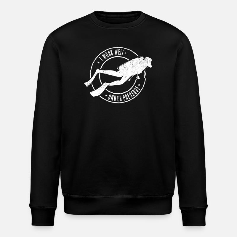 Deep Dive Diver Emblem - Stanley/Stella ROLLER Unisex Organic Sweatshirt - black