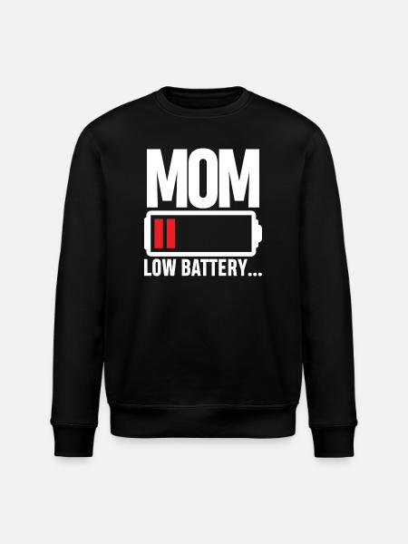 Mom Battery Low - Stanley/Stella ROLLER Unisex Organic Sweatshirt - black