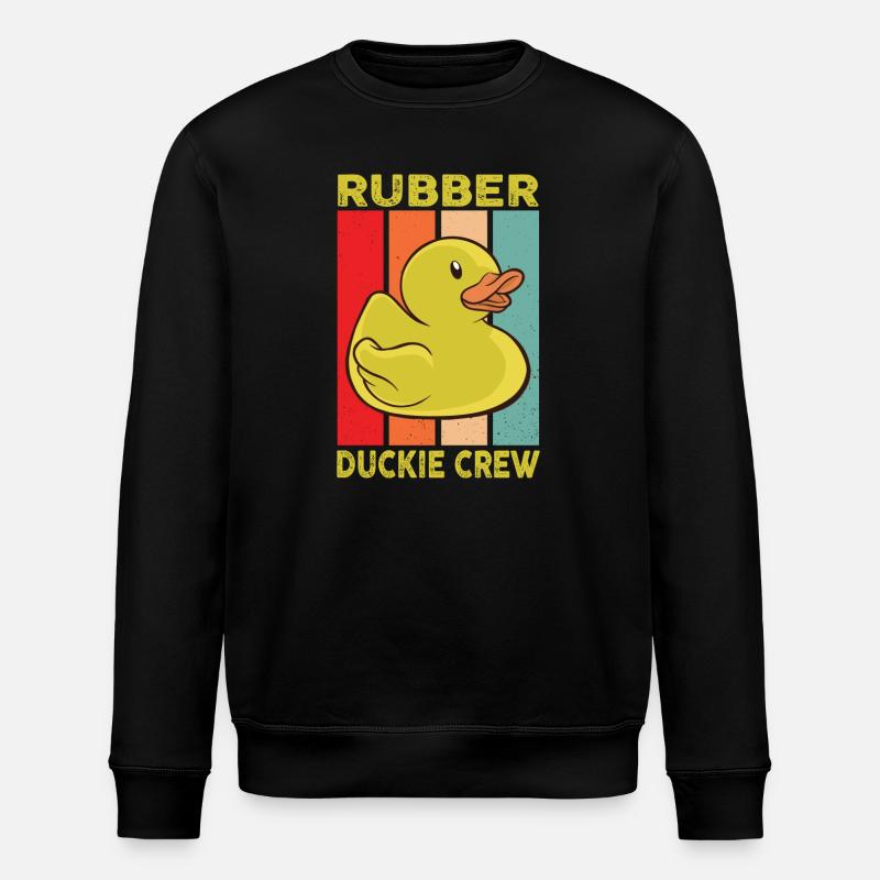 Rubber Duck Rubber Duckie Crew - Stanley/Stella ROLLER Unisex Organic Sweatshirt - black