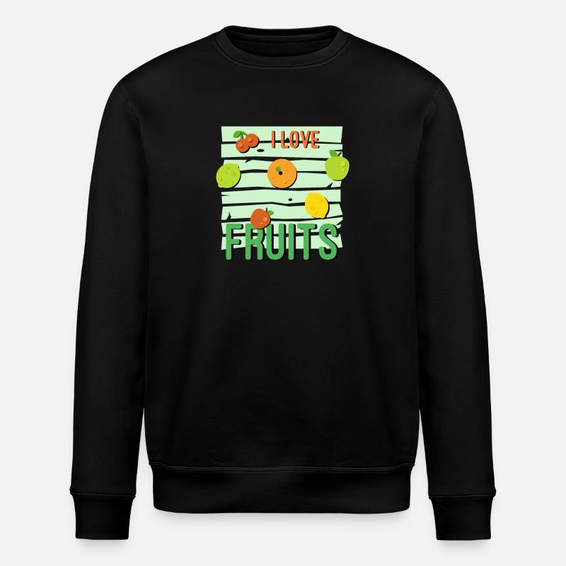I love Fruits - Stanley/Stella Unisex Bio-Sweatshirt ROLLER - Schwarz