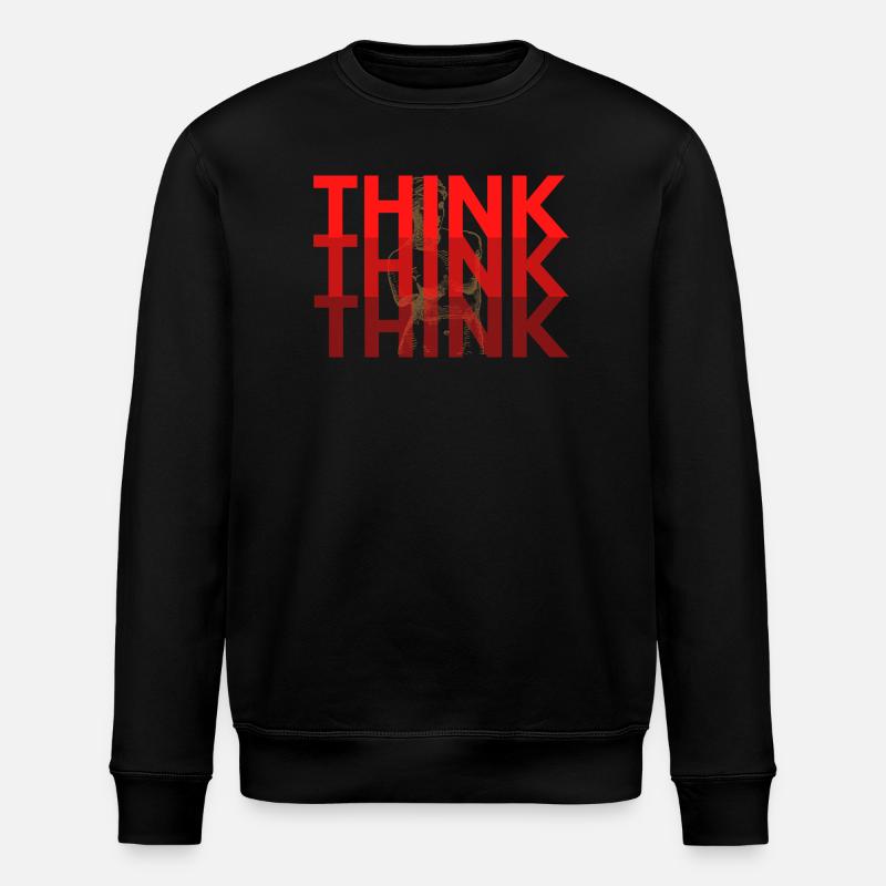 Red Think Overlay-Typografie - Stanley/Stella Unisex Bio-Sweatshirt ROLLER - Schwarz