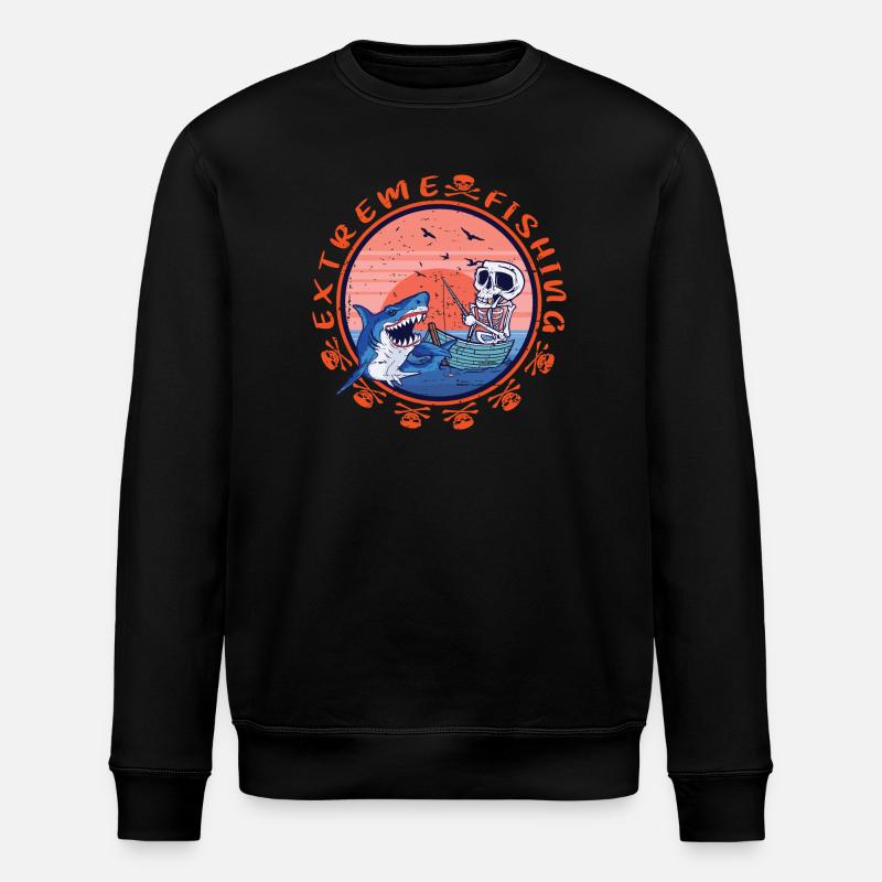 Hai Angeln Extrem - Stanley/Stella Unisex Bio-Sweatshirt ROLLER - Schwarz
