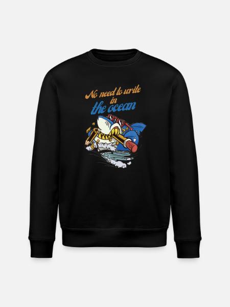 Pencil shark in ocean adventure - Stanley/Stella ROLLER Unisex Organic Sweatshirt - black