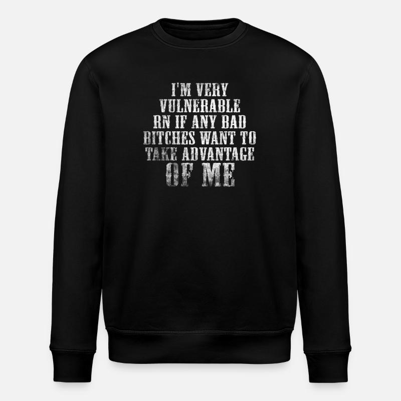 I'm Very Vulnerable RN - Stanley/Stella ROLLER Unisex Organic Sweatshirt - black