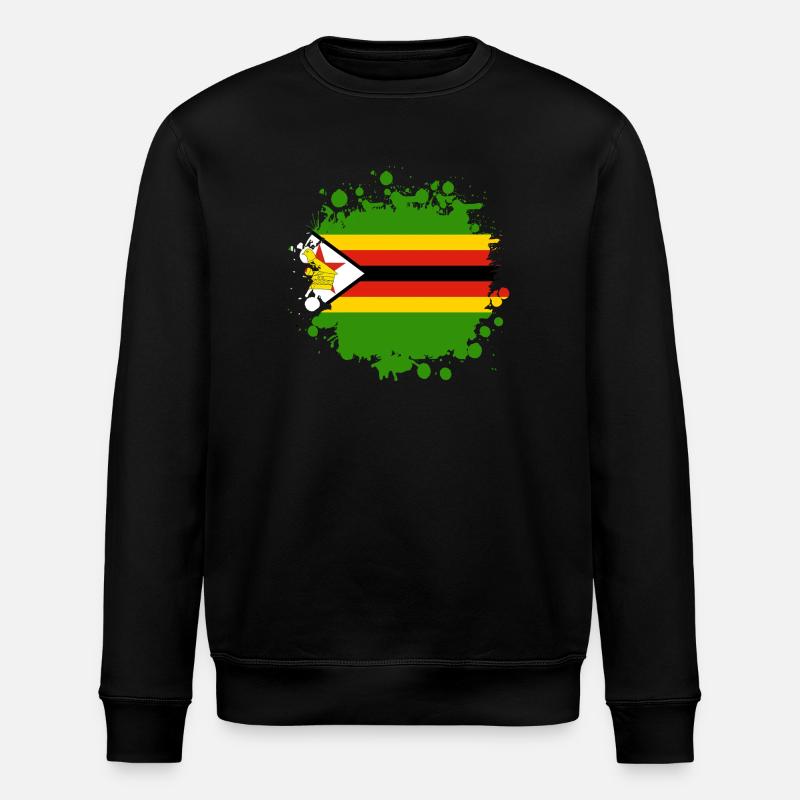 Simbabwe Flaggen Klecks - Stanley/Stella Unisex Bio-Sweatshirt ROLLER - Schwarz