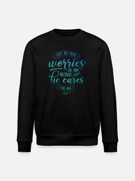 Werp al je zorgen op hem - Stanley/Stella Uniseks bio-sweatshirt ROLLER - zwart