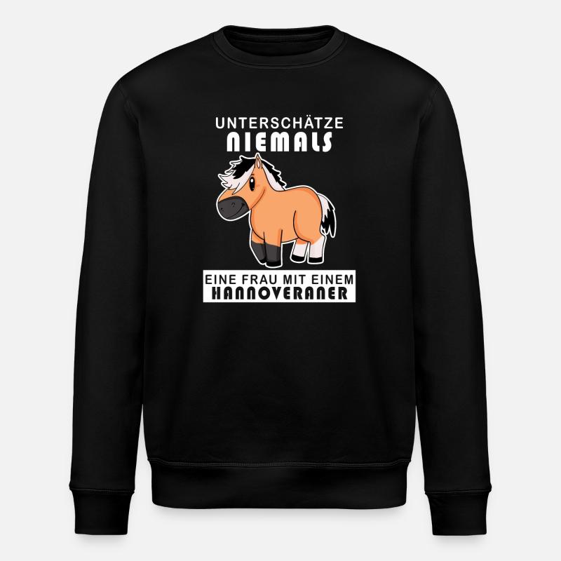 Hannoveraner Pferd Hauspferd - Stanley/Stella Unisex Bio-Sweatshirt ROLLER - Schwarz