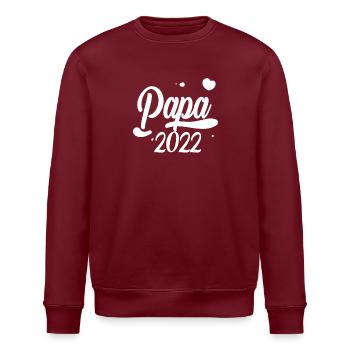 Papa 2022 - Vater 2022 - Stanley/Stella Unisex Bio-Sweatshirt ROLLER - Burgunderrot - Vorne - Nik (191cm)