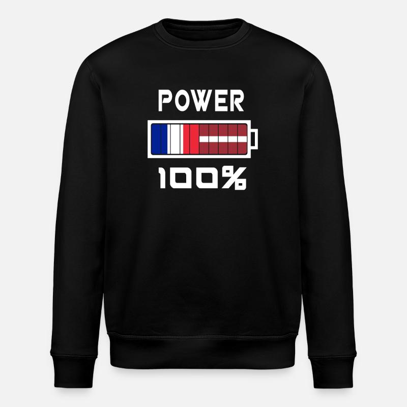 Lettland und Frankreich machen 100% - Stanley/Stella Unisex Bio-Sweatshirt ROLLER - Schwarz