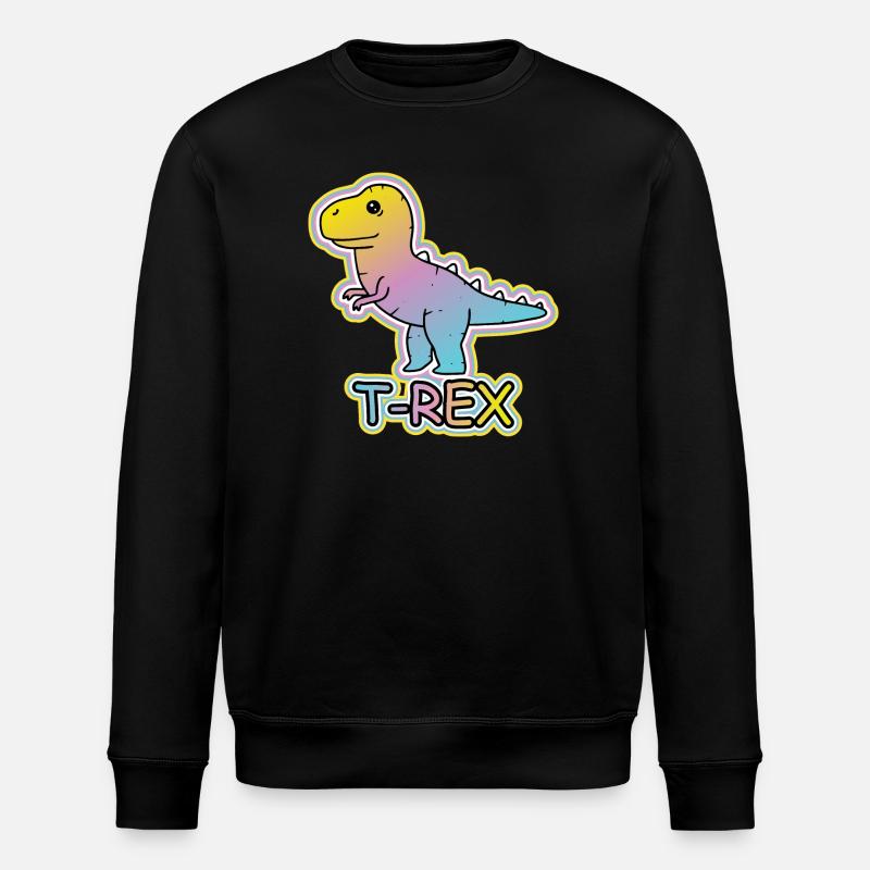 Pastell-T-Rex Cartoon Design - Stanley/Stella Unisex Bio-Sweatshirt ROLLER - Schwarz