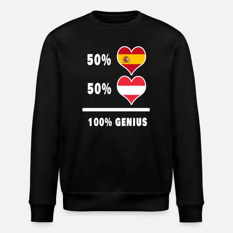 Austria and Spain Genius / gift - Stanley/Stella ROLLER Unisex Organic Sweatshirt - black