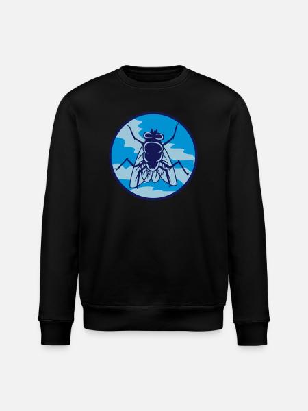 Circle housefly small house fly - Stanley/Stella ROLLER Unisex Organic Sweatshirt - black