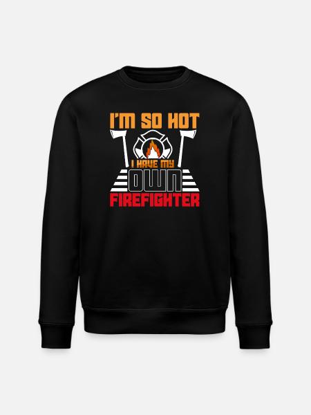 I'm so hot – own firefighter - Stanley/Stella ROLLER Unisex Organic Sweatshirt - black