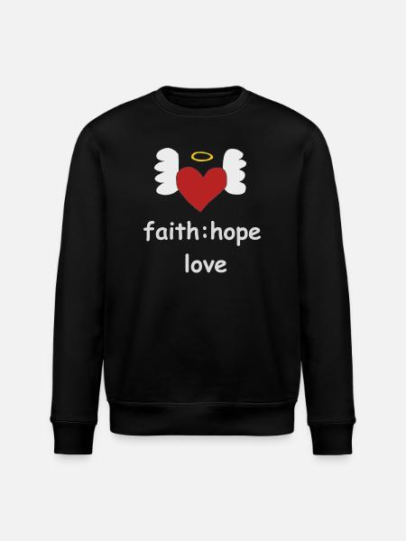 heart wings faith - Stanley/Stella ROLLER Unisex Organic Sweatshirt - black
