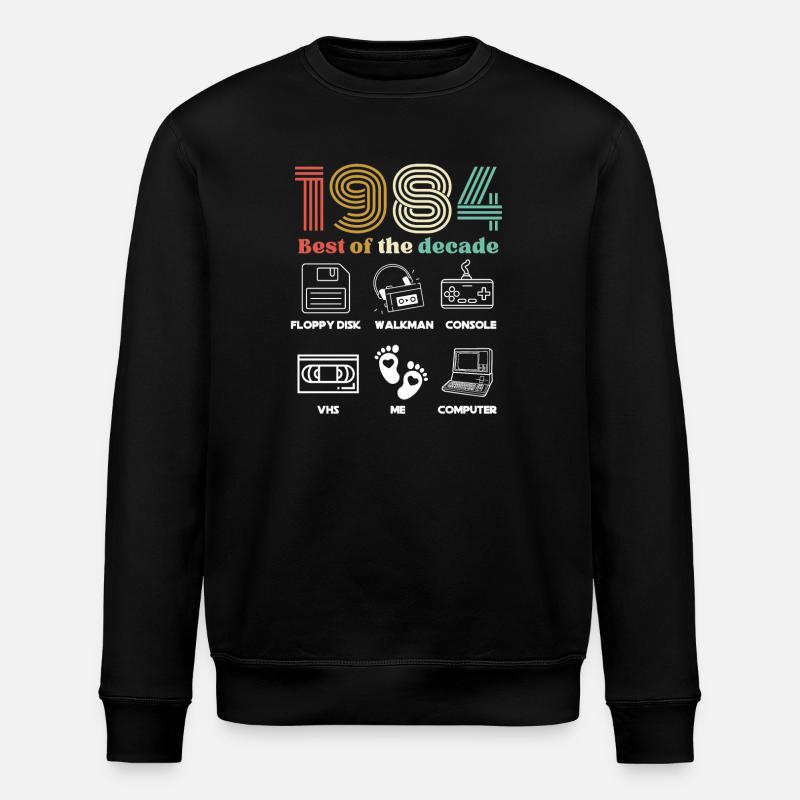 Best of the Decade 1984 - Stanley/Stella ROLLER Unisex Organic Sweatshirt - black