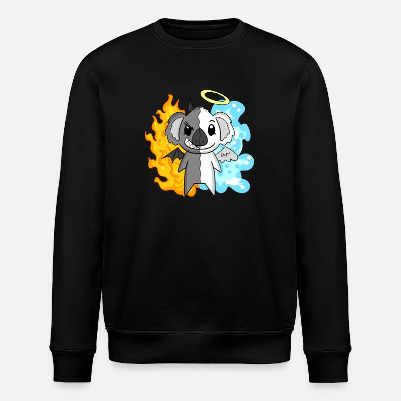 Koala - Angels and Devils - Stanley/Stella ROLLER Unisex Organic Sweatshirt - black