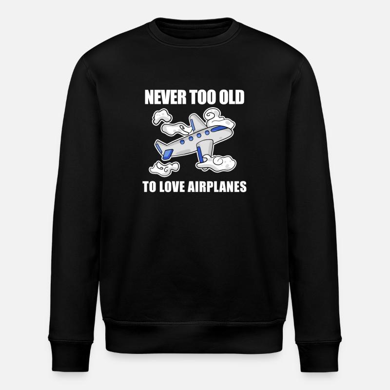 Flugzeuge Flugzeug Pilot Geschenk - Stanley/Stella Unisex Bio-Sweatshirt ROLLER - Schwarz