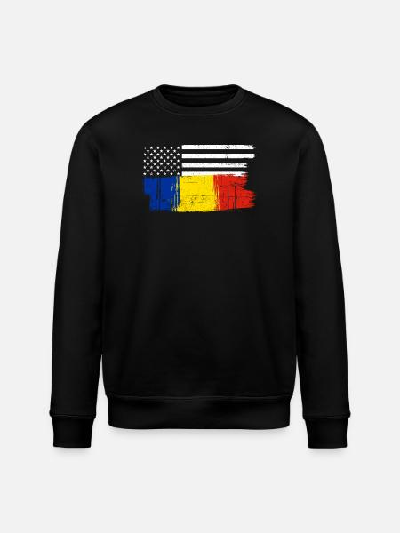 Flag Brush Fusion - Stanley/Stella ROLLER Unisex Organic Sweatshirt - black