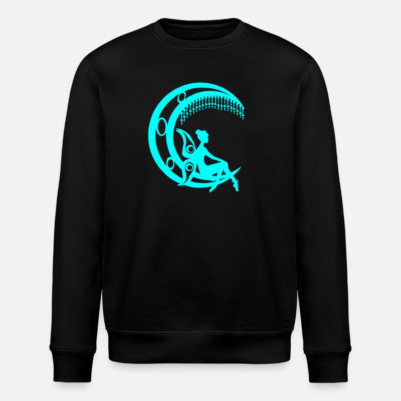 Märchenfiguren, mondsichel elfensilhouette - Stanley/Stella Unisex Bio-Sweatshirt ROLLER - Schwarz