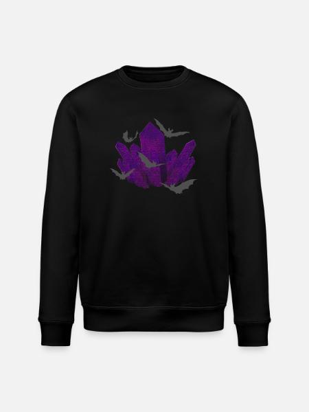Gothic-kristall, Fledermäuse, verschenken - Stanley/Stella Unisex Bio-Sweatshirt ROLLER - Schwarz