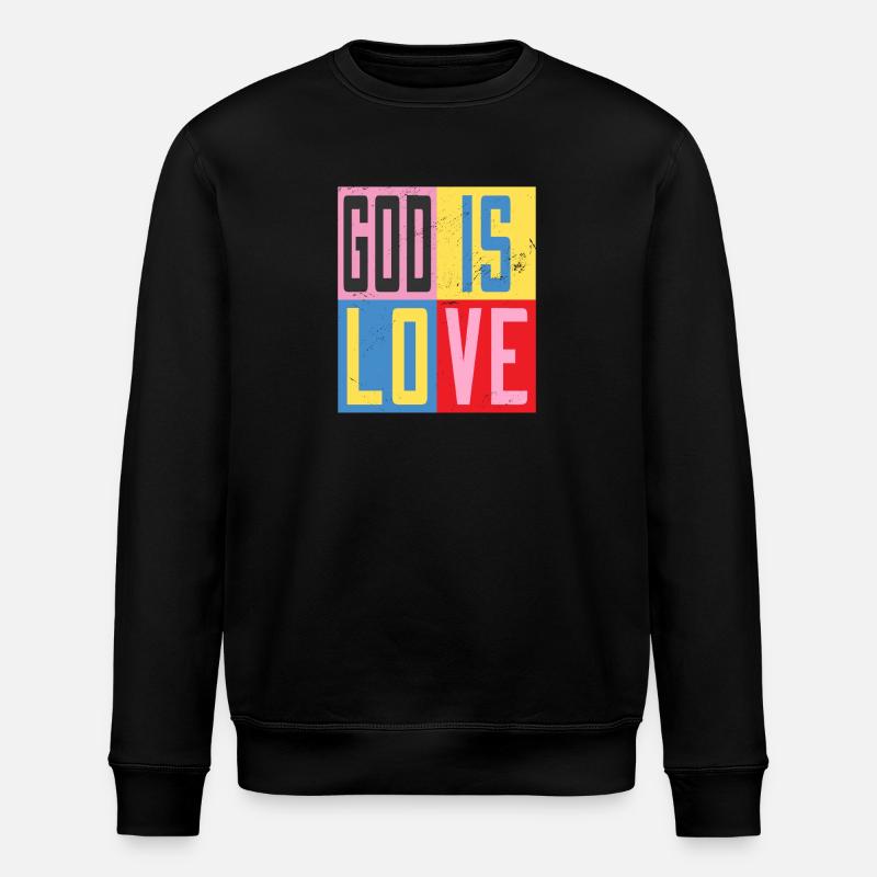 Gott ist Liebe - Stanley/Stella Unisex Bio-Sweatshirt ROLLER - Schwarz