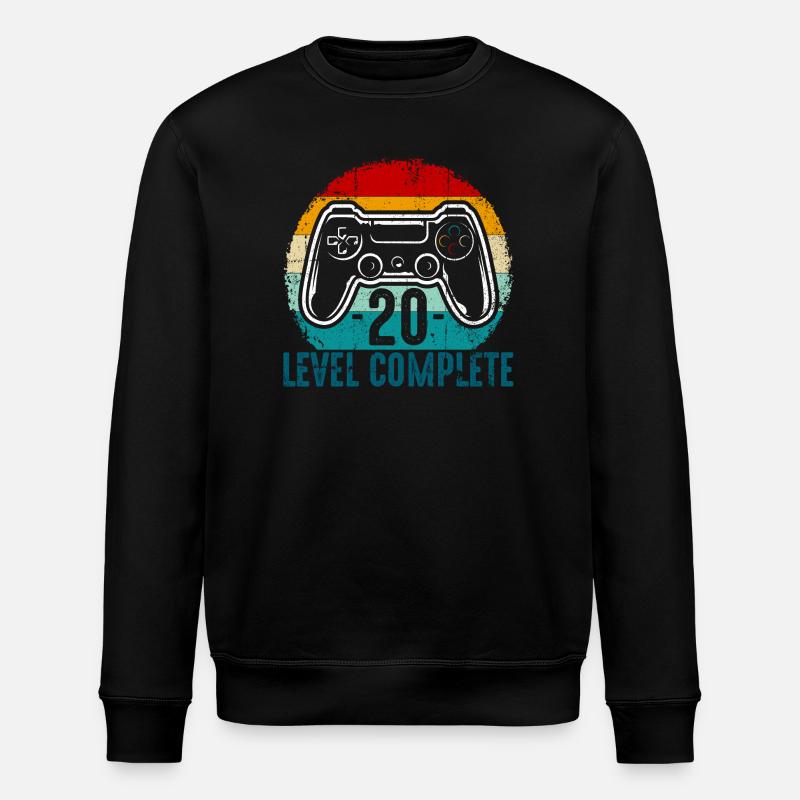 Niveau contrôleur rétro terminé - Sweat bio ROLLER Stanley/Stella Unisexe - noir