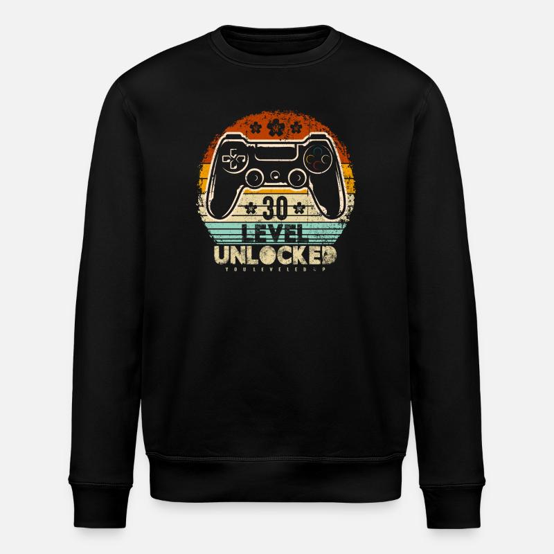 Thirty Unlocked Retro Controller - Stanley/Stella ROLLER Unisex Organic Sweatshirt - black