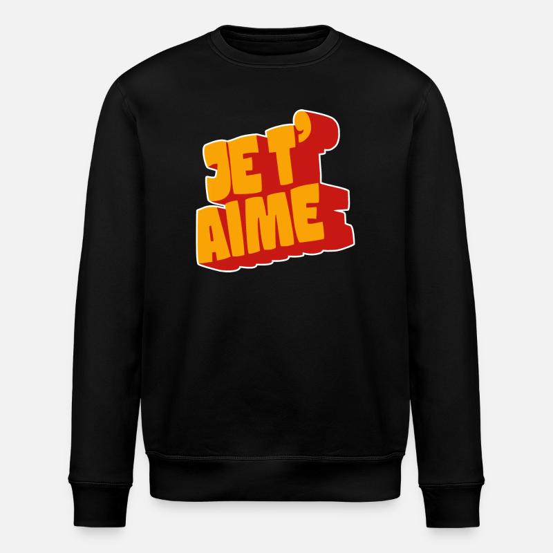 Je t'aime - Stanley/Stella Unisex Bio-Sweatshirt ROLLER - Schwarz