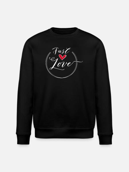 Just Love Heart Scripted Circle - Stanley/Stella ROLLER Unisex Organic Sweatshirt - black