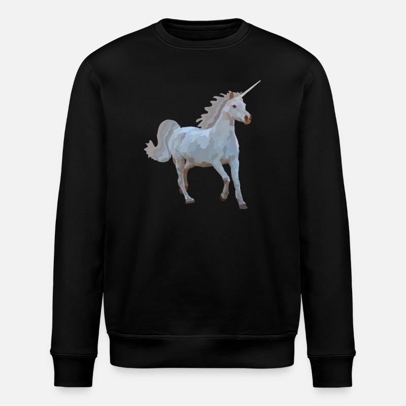 Elron, das Einhorn - Stanley/Stella Unisex Bio-Sweatshirt ROLLER - Schwarz