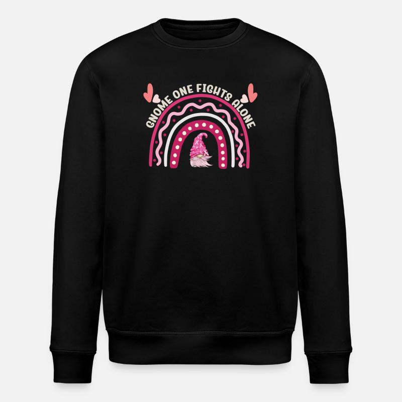 Gnome One Fights Alone Brustkrebs - Stanley/Stella Unisex Bio-Sweatshirt ROLLER - Schwarz
