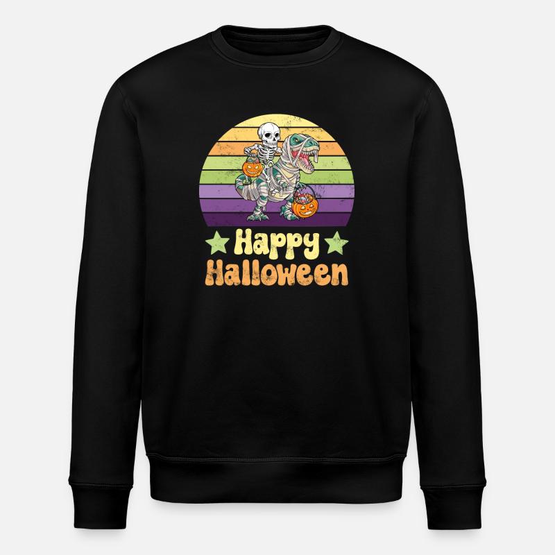 Squelette d’Halloween sur Dinosaur T-Rex - Sweat bio ROLLER Stanley/Stella Unisexe - noir
