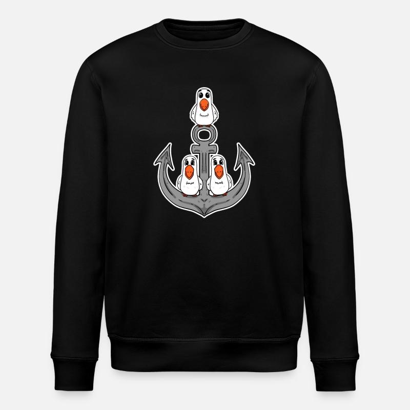 Mouettes Ancre de mouette - Sweat bio ROLLER Stanley/Stella Unisexe - noir