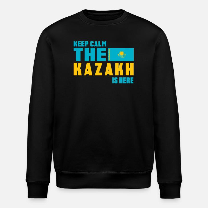 Keep Calm Kasachstan Flaggen Design - Stanley/Stella Unisex Bio-Sweatshirt ROLLER - Schwarz
