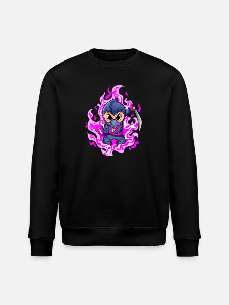 Ninja Mädchen in Rosa - Stanley/Stella Unisex Bio-Sweatshirt ROLLER - Schwarz