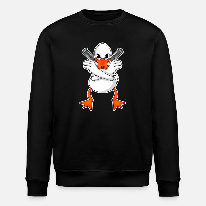 Canard avec pistolet - Sweat bio ROLLER Stanley/Stella Unisexe - noir