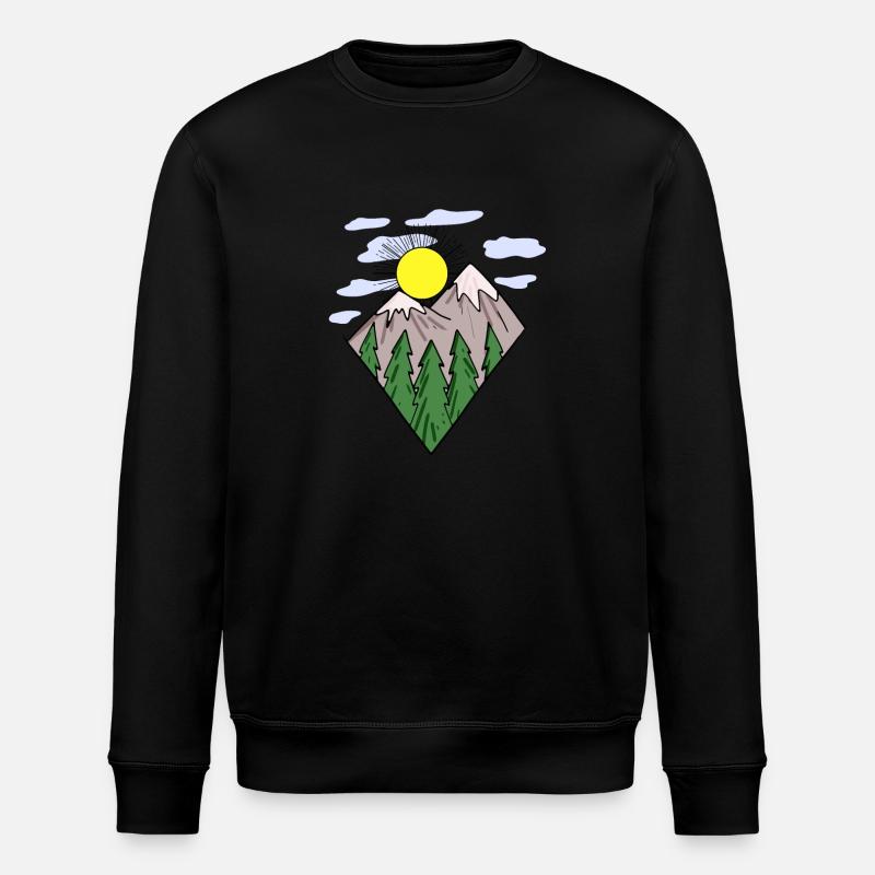 Mountain Mountains Mountain Peaks - Stanley/Stella ROLLER Unisex Organic Sweatshirt - black