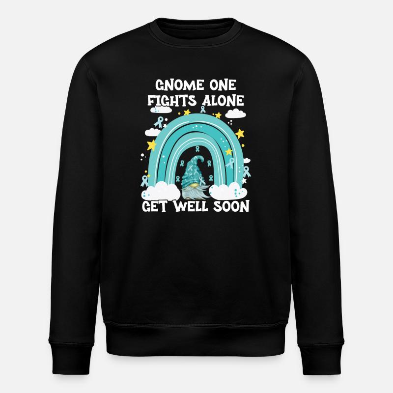 Gnome One Fights Alone Gebärmutterkrebs - Stanley/Stella Unisex Bio-Sweatshirt ROLLER - Schwarz