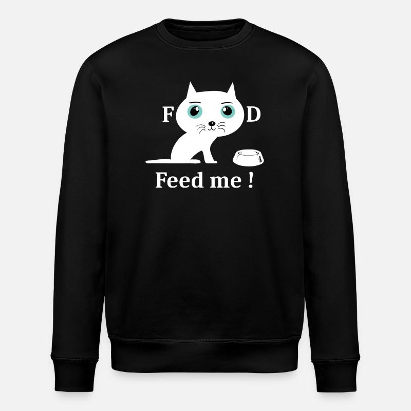 Chat blanc mignon - Sweat bio ROLLER Stanley/Stella Unisexe - noir