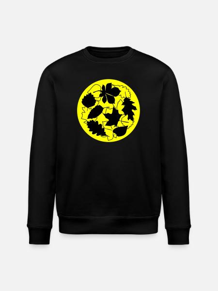 Autumn Circle Leaves - Stanley/Stella ROLLER Unisex Organic Sweatshirt - black