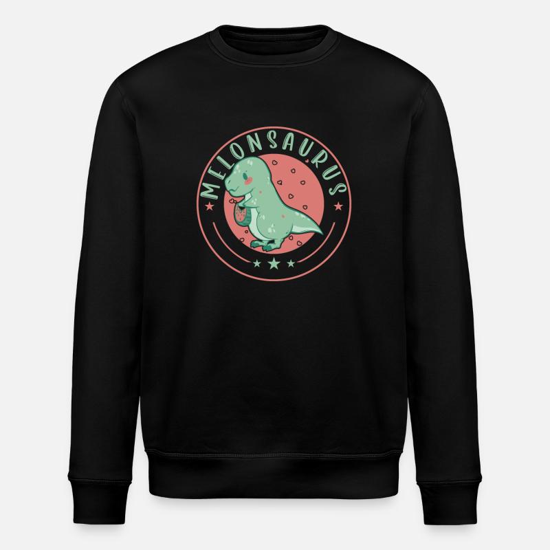 Watermelonsaurus Vegetarian T Rex - Stanley/Stella ROLLER Unisex Organic Sweatshirt - black