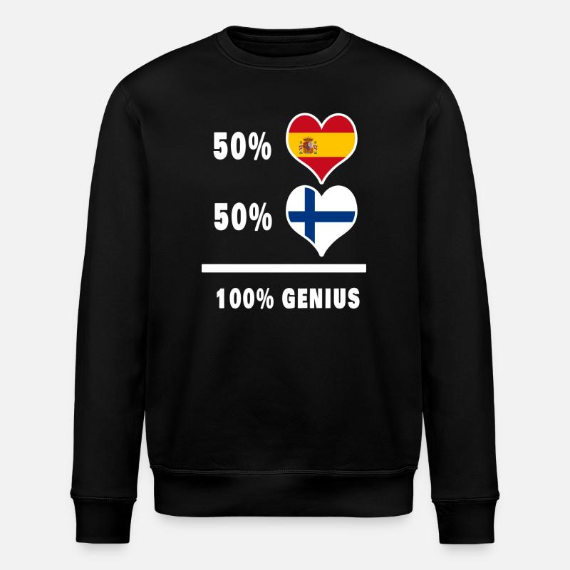 Finland and Spain genius / gift - Stanley/Stella ROLLER Unisex Organic Sweatshirt - black