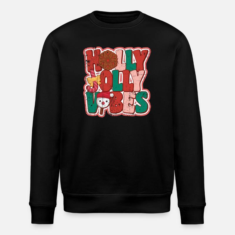 Holly Jolly Vibes - Stanley/Stella Unisex Bio-Sweatshirt ROLLER - Schwarz