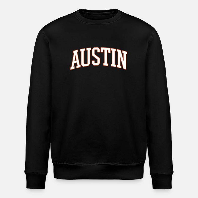 Austin Varsity Arc Font - Stanley/Stella ROLLER Unisex Organic Sweatshirt - black