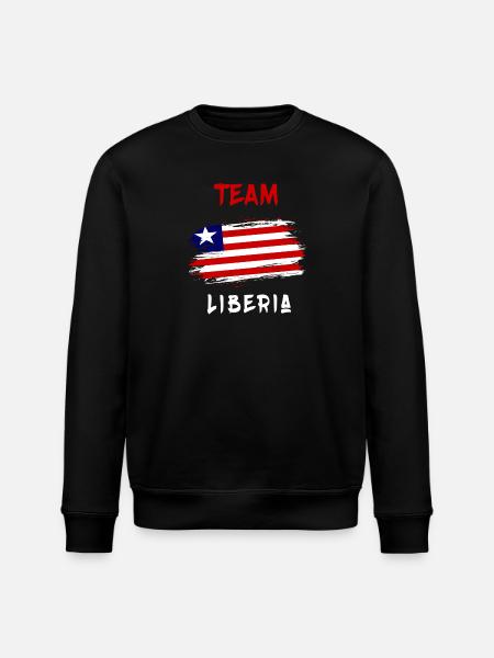 Team Liberia flag design - Stanley/Stella ROLLER Unisex Organic Sweatshirt - black